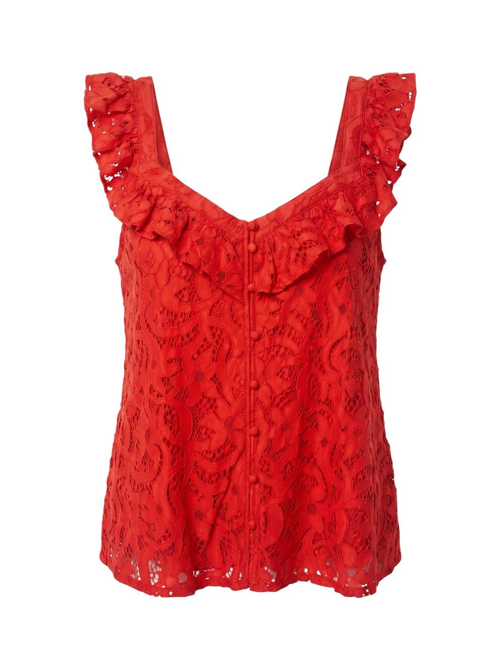 NWT Torrid Women's 2 Plus Boho Orange Floral Lace Festival Sleeveless Ruffle Top